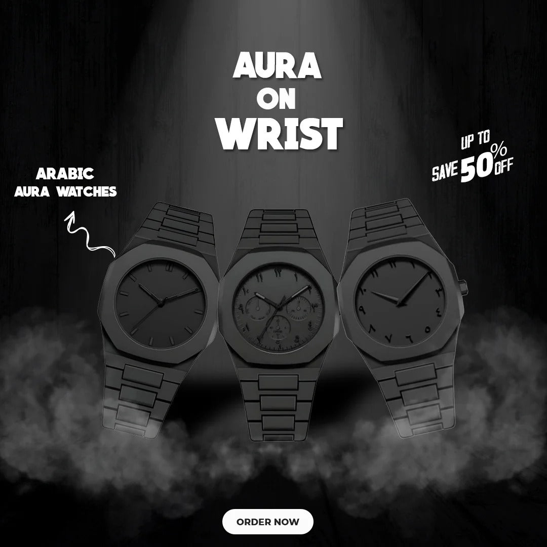 Black Aura Arabic Dial Watch