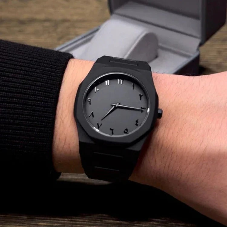 Black Aura Arabic Dial Watch