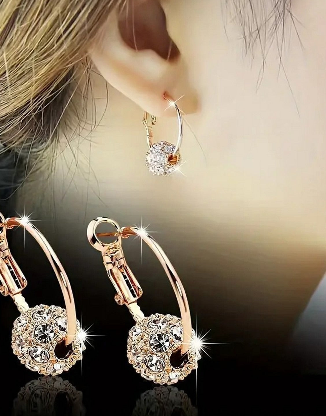 Set of 2 Minimalist Faux Pearl & Rhinestone Accent Stud Earrings – Elegant Fashion Pair